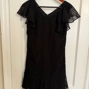 J Crew Black Ruffle Sleeve Dress